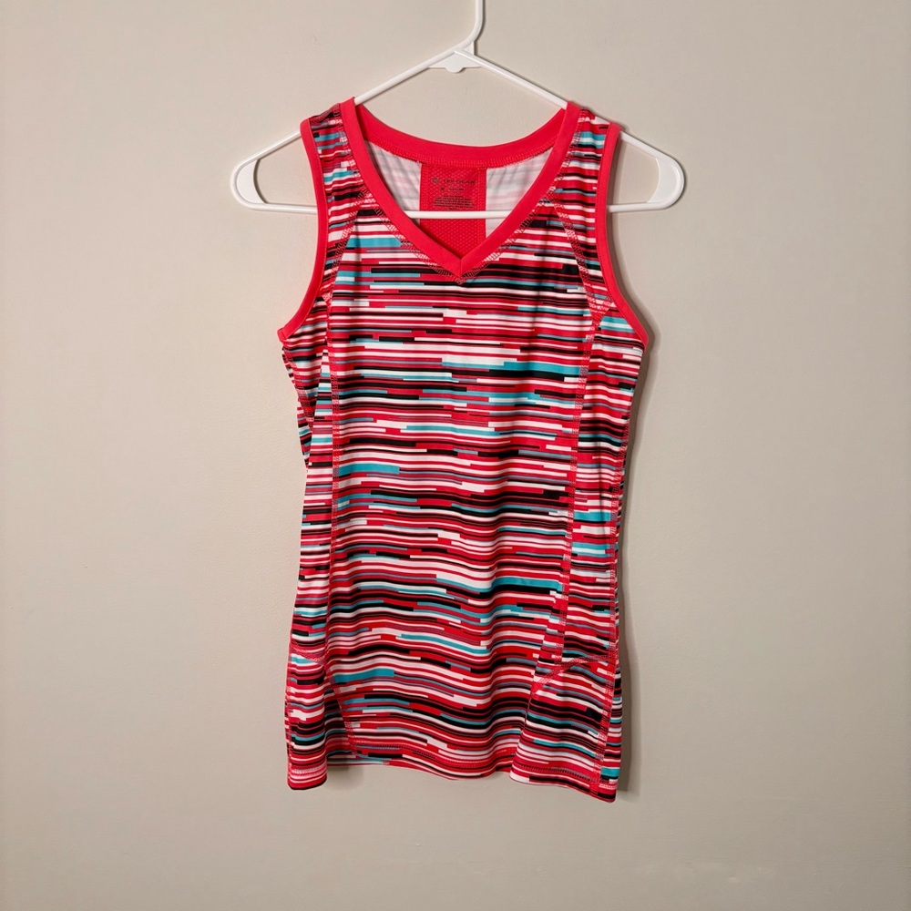Tek Gear Multicolor Striped Tank Top Women’s XS gym pink workout casual